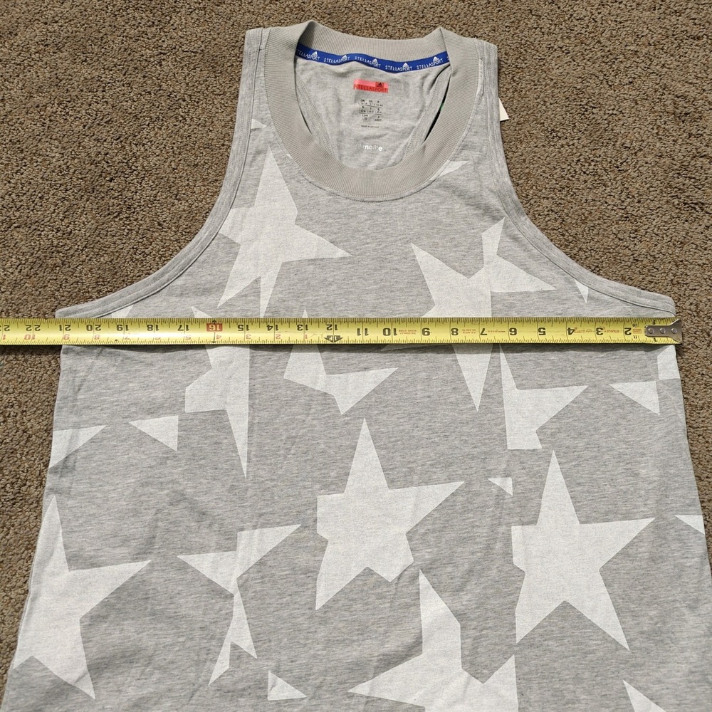 Adidas Stellasport Gray White Star Print Climalite Tank Top Womens Large NWT - Picture 10 of 10